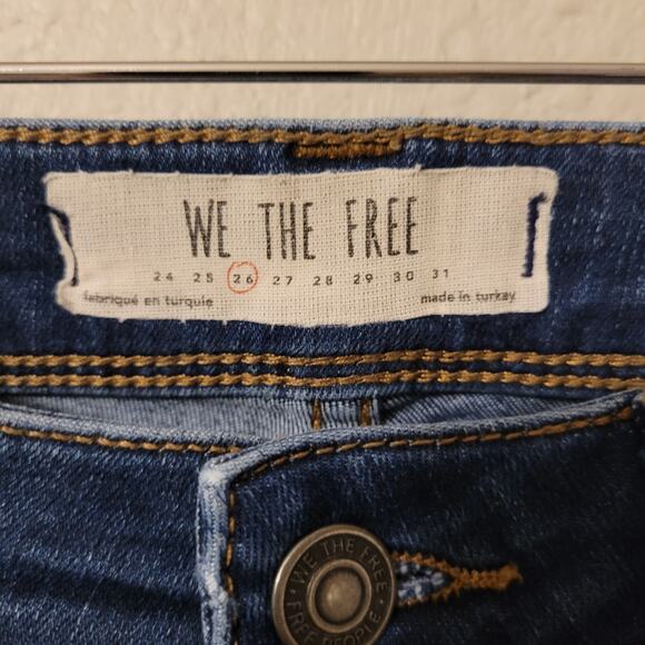 We The‎ Free Womens High Rise Flare Jeans Size 26 Dark Wash Hippie 70S Style - Picture 3 of 9